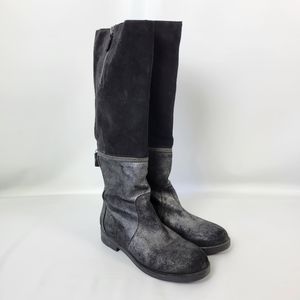 EILEEN FISHER Two Boots In One Black Shimmering Sz 8 Like new